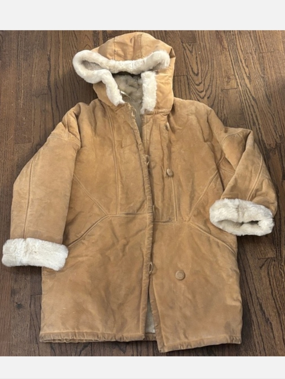 Marvin Richards Tan Coat with White and Black Logo Patch
